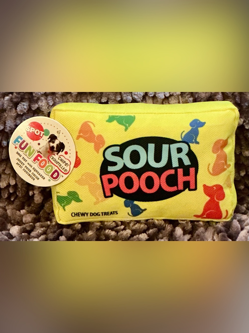 Sour Pooch Yellow Chewy Dog Toy